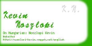 kevin noszlopi business card